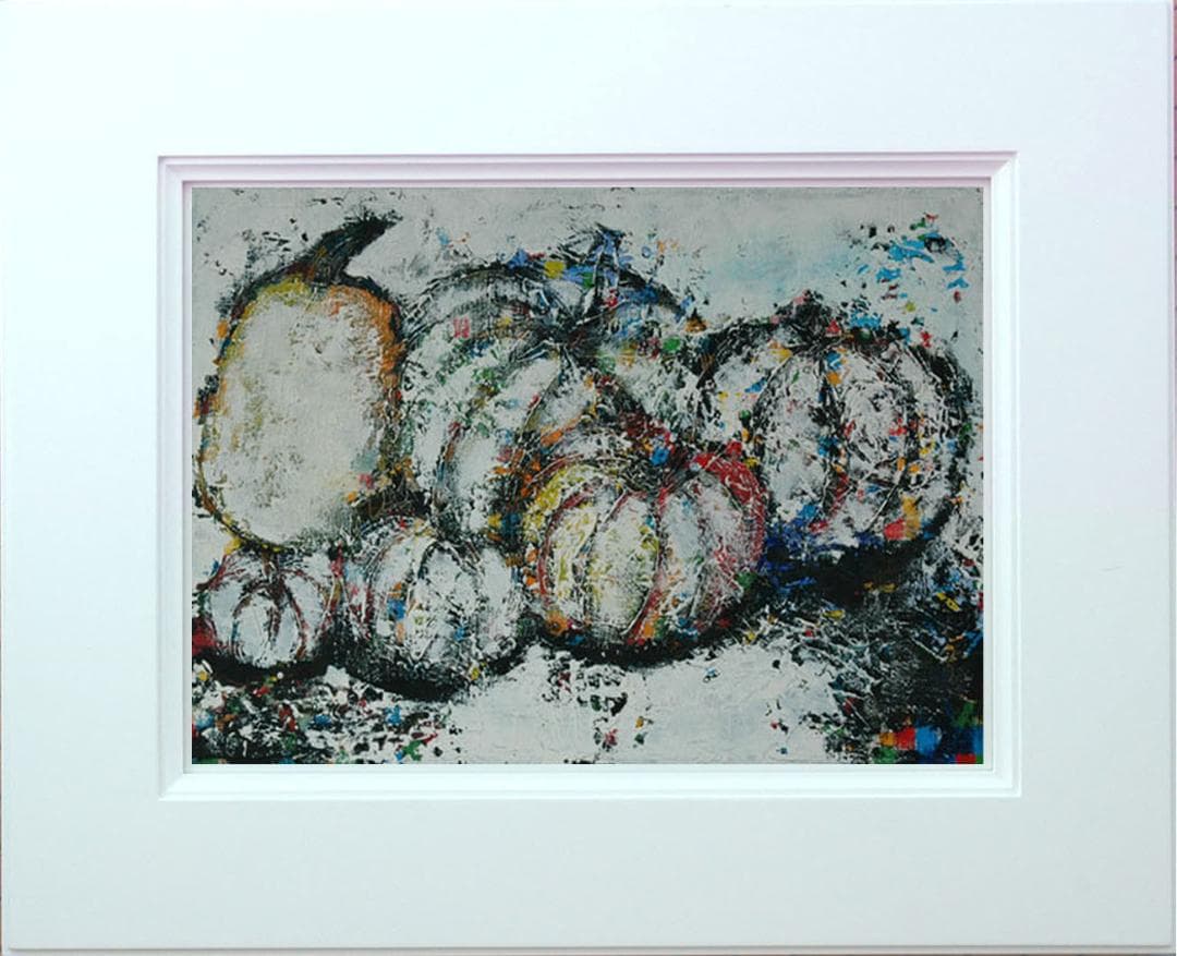 油絵 菅家令子 絵 絵画 インテリア uF6-030114 静物 かぼちゃ