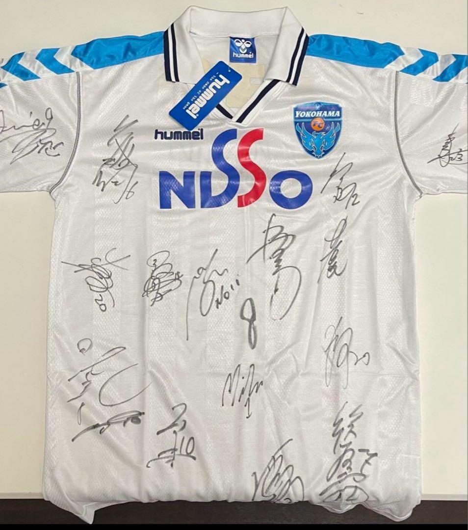 横浜FC 2001サイン入りユニフォーム サイズLヒュンメル新品未使用