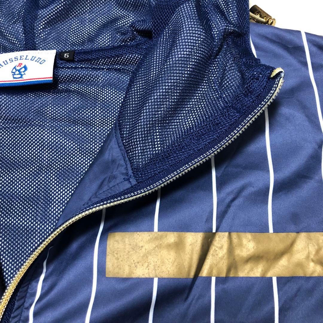 ラッセルノ ゴルフ ハーフジップ パーカー ネイビー ストライプ サイズ5