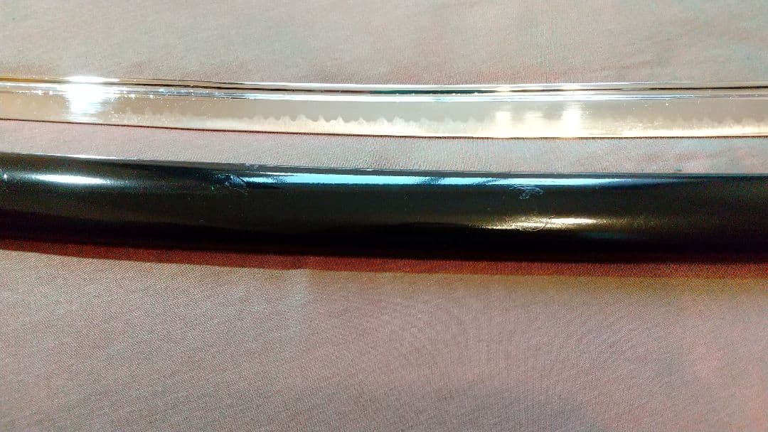 【樋入り尖り互の目刃紋】模造刀 舞踊 模擬刀 拵え 喰出し鍔 刀剣 日本刀 刀