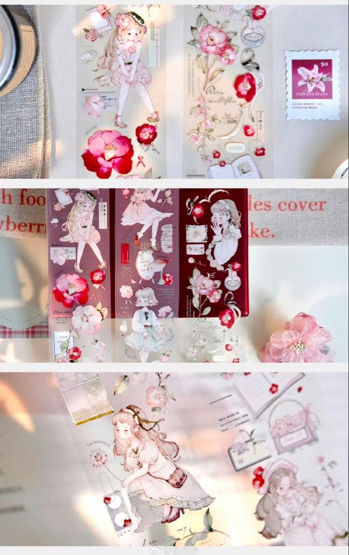 海外　マスキングテープ　雀斑茶 新作4点+おまけ4点⚠️亮面pet（48.210）