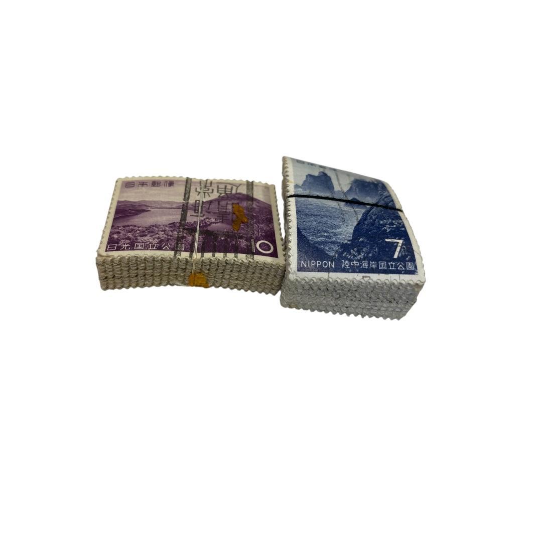 使用済み切手　国立公園記念切手　8種各約100枚づつ　dd063