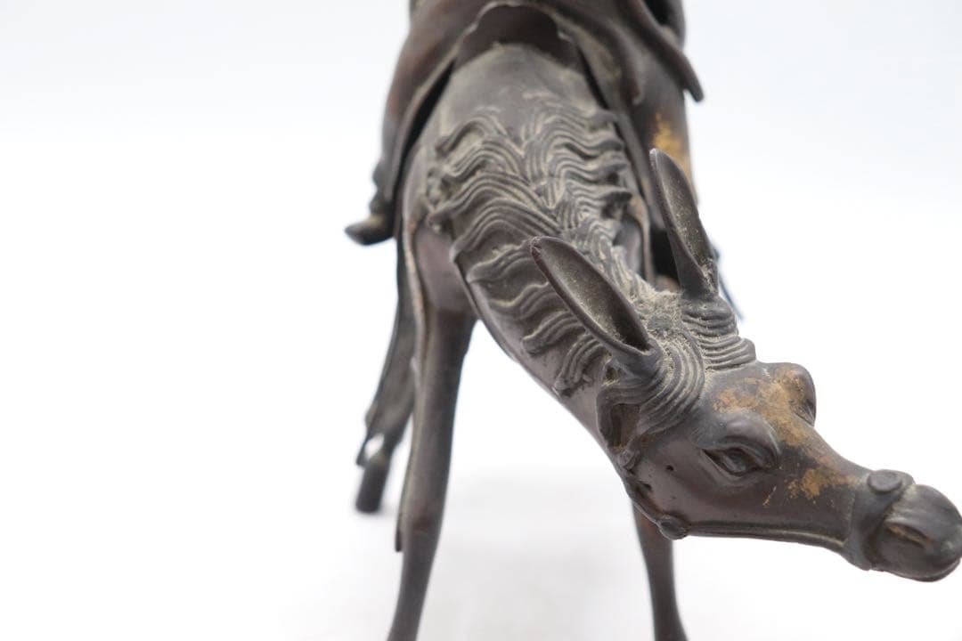 古銅　人物像　溜金　文人像　高さ約30.5cm 送料込み260121