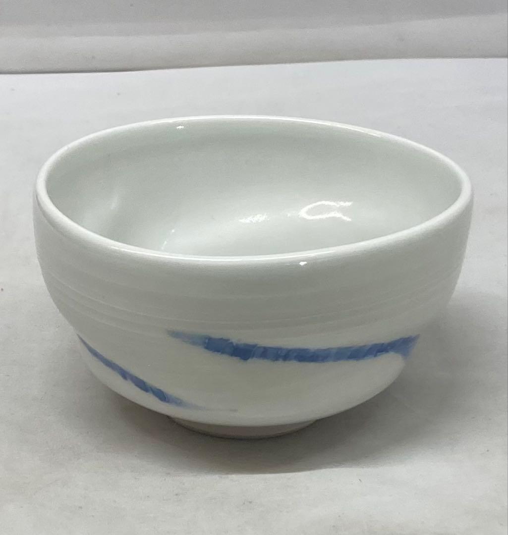 B547b「染付 馬九行く茶盌」寺尾陶象作　共箱　京焼　茶道具