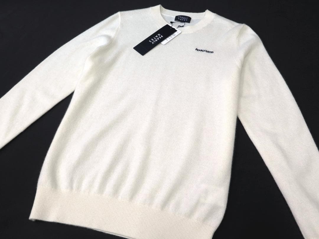 訳あり●パーリーゲイツ●フライングラビット　ピュアカシミヤクルーネックセータ　L