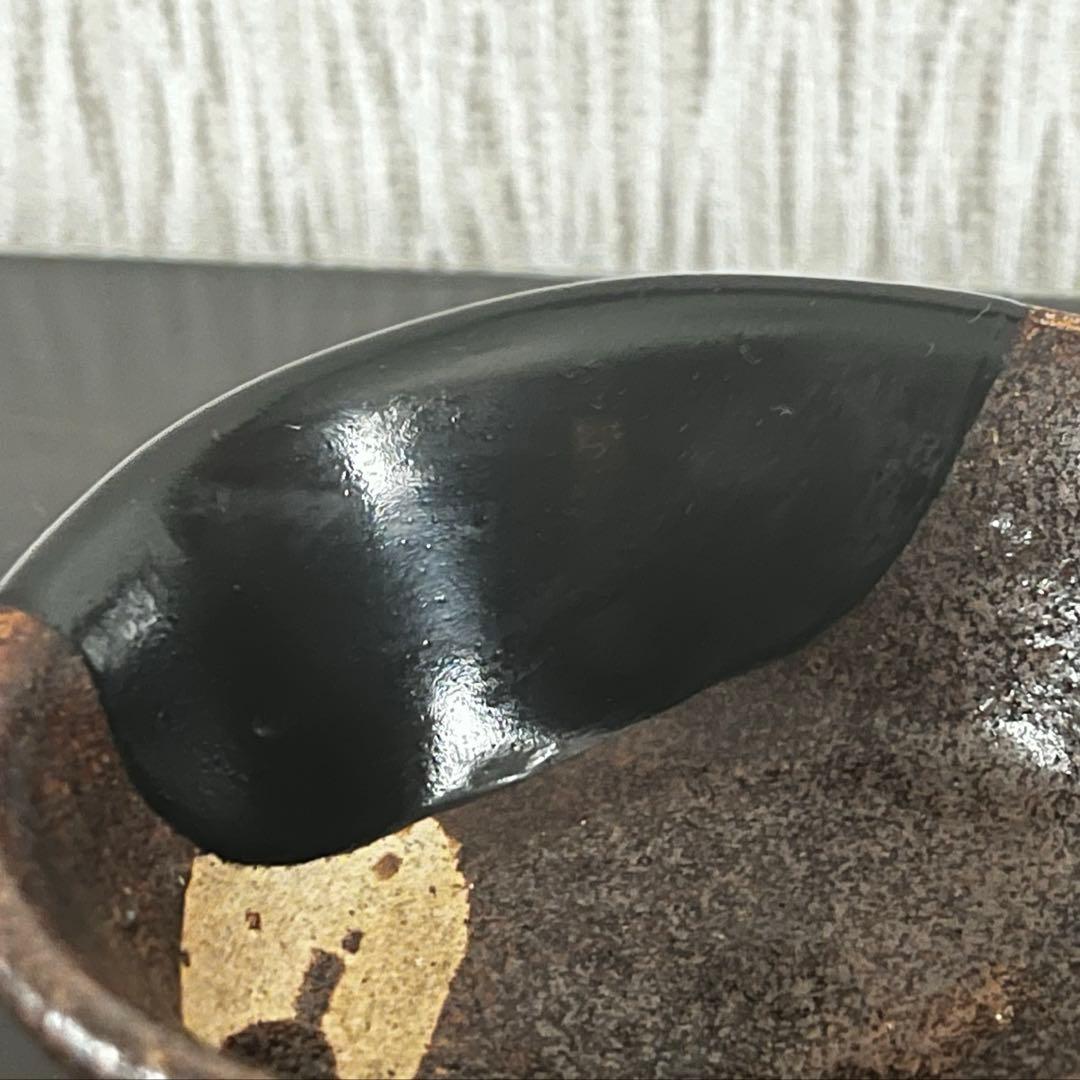 美濃鉄釉盃　江戸時代