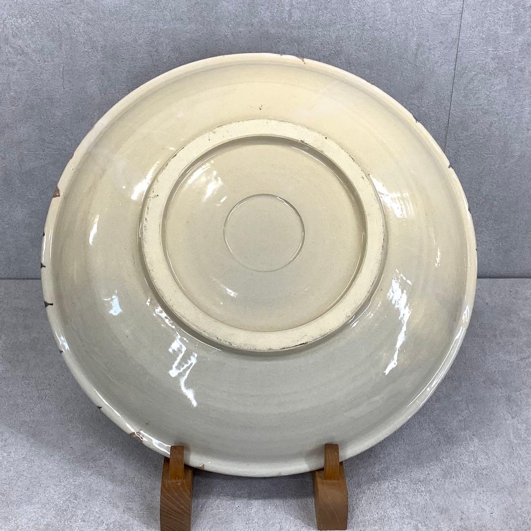 大皿 直径 45.4cm ! 飾り皿 線 布志名焼 アンティーク 昭和レトロ ⑨