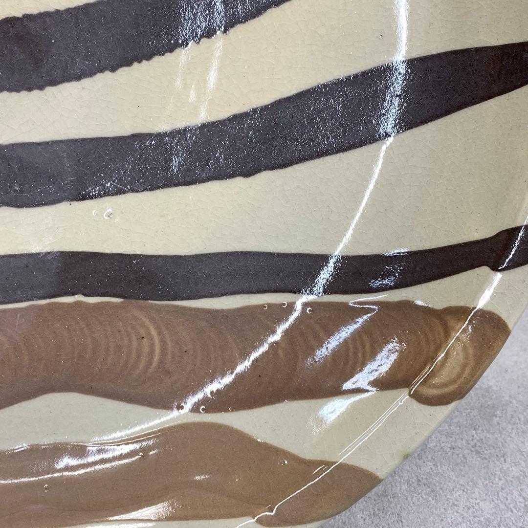 大皿 直径 45.4cm ! 飾り皿 線 布志名焼 アンティーク 昭和レトロ ⑨