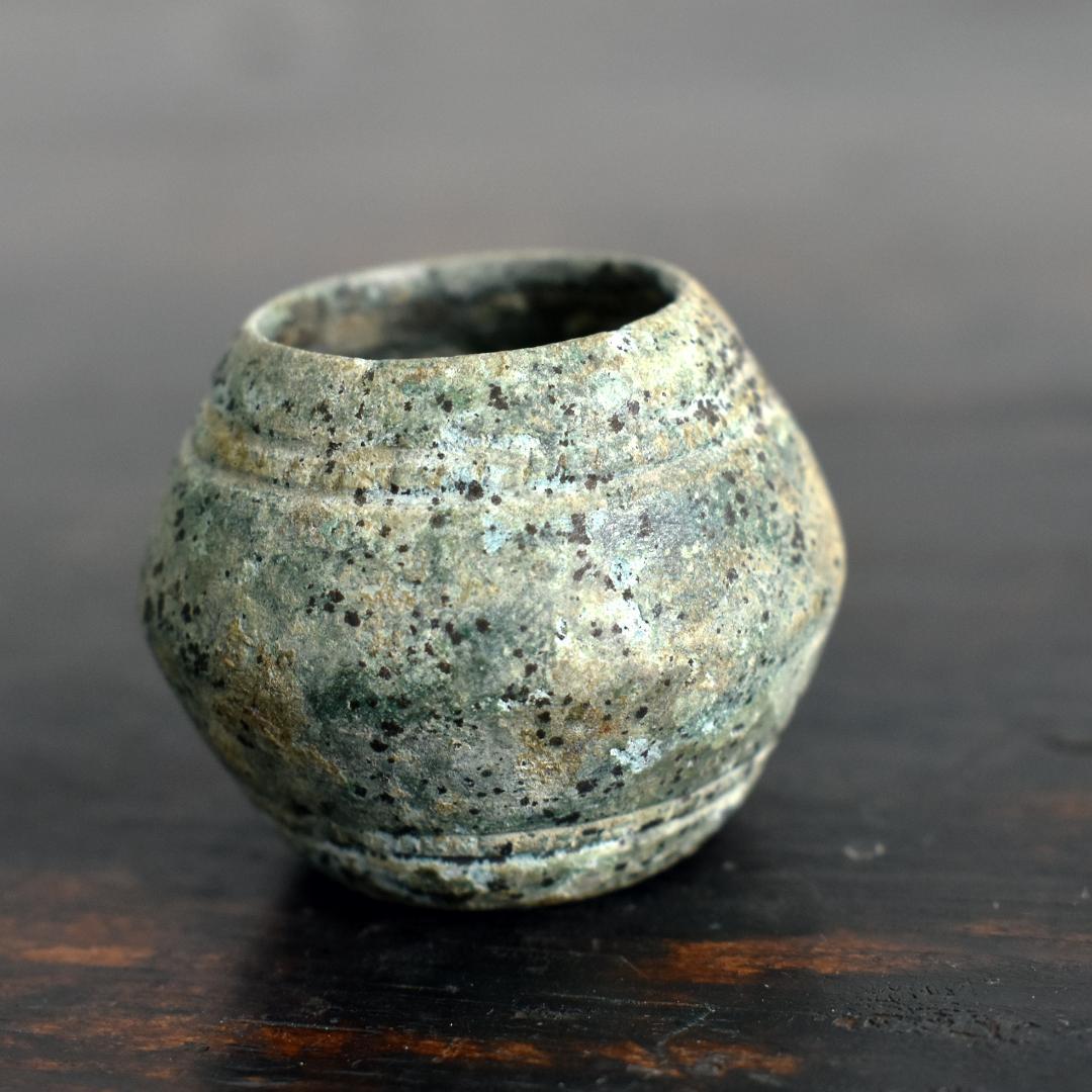 11-12世紀 カンボジア クメール アンコール王朝 青銅 ライムポット 祭器