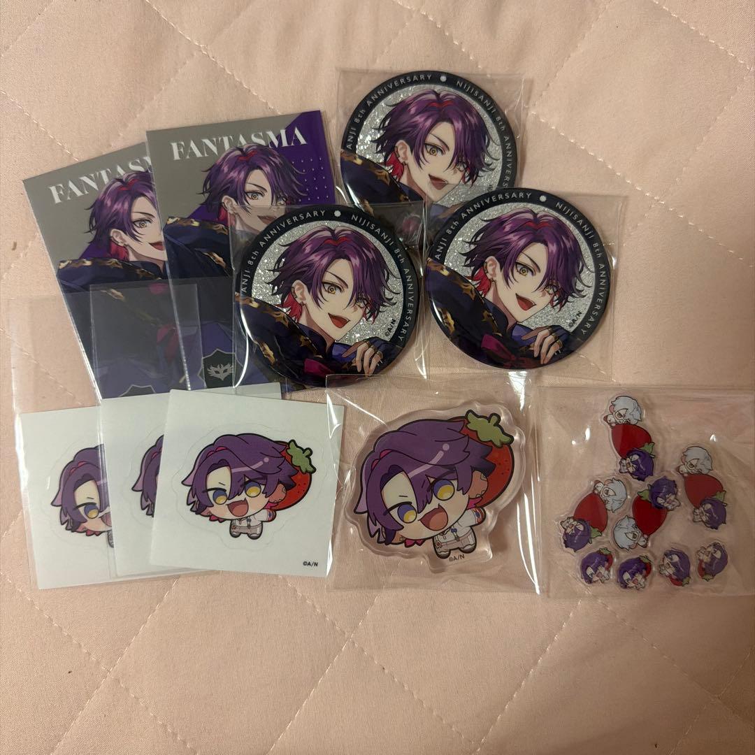 にじさんじ 8周年 8th グリッター缶バッジ アクリルパーツ アクリルブロック