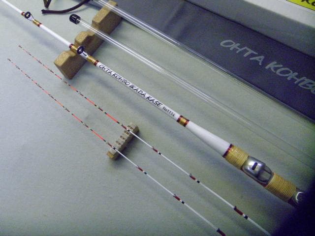 1114★手作り（布袋竹）筏竿【全長141㎝】【最高級】【純白筏竿】太田工房★