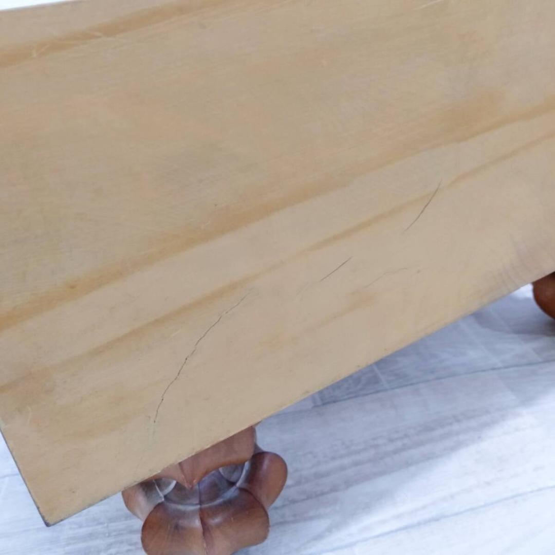 現状品 本榧 碁盤 木表 厚み14.1cm 重さ13.6kg 33号 蛤碁石付き