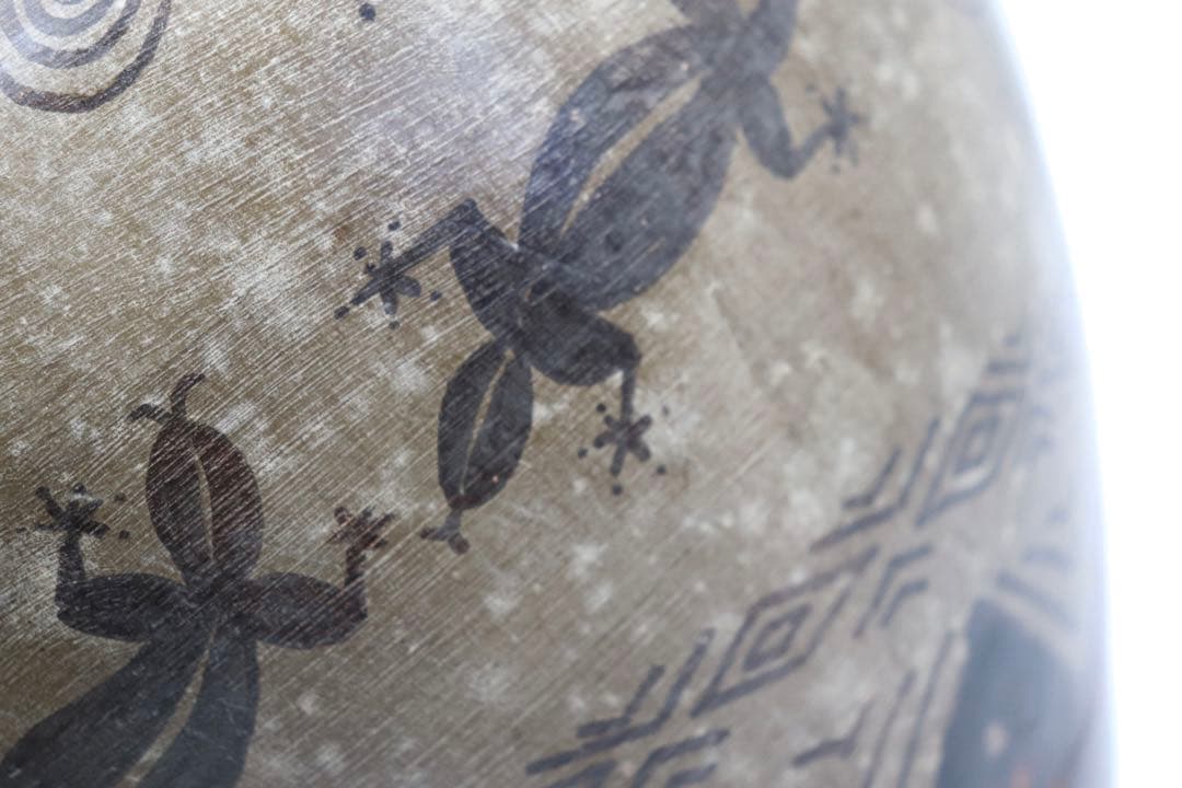 すえき　トカゲ文壺　送料込み0118