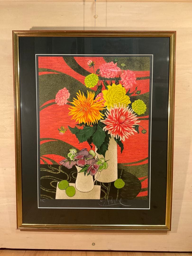 イヴ・ガンヌ　「夏の花束」　リトグラフ　直筆サイン・エディション有り