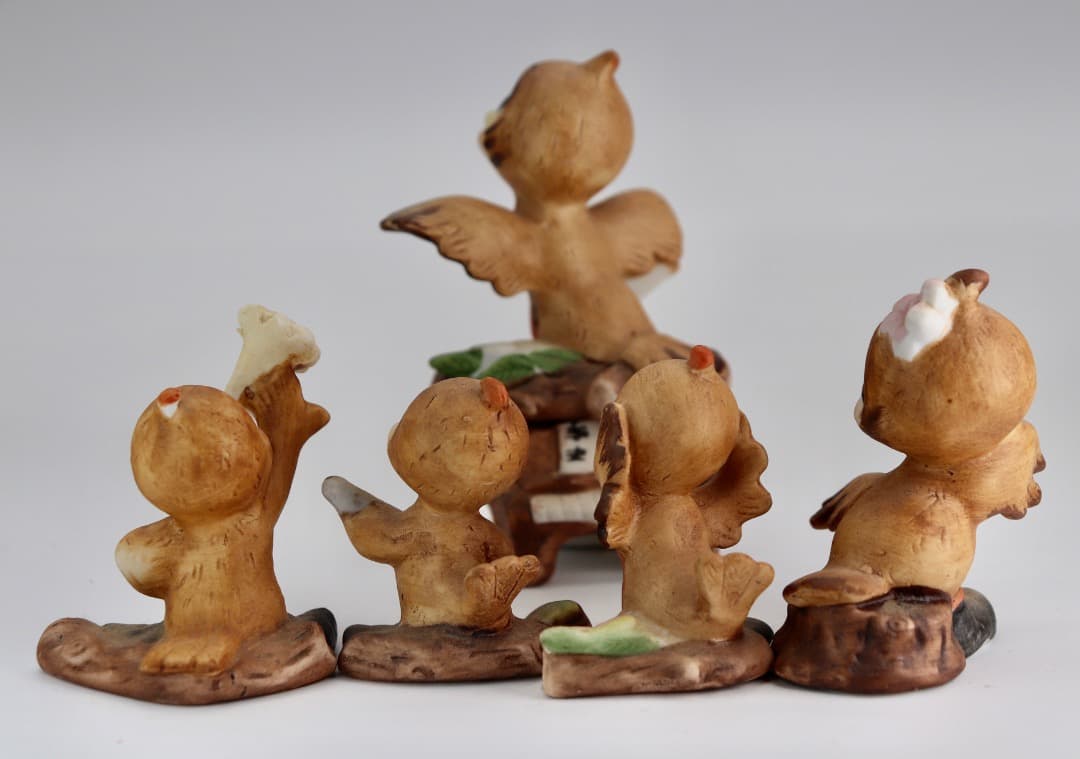 陶器製ジョセフ（ヨセフ・オリジナル）小さな可愛い小鳥の置物 6体セット