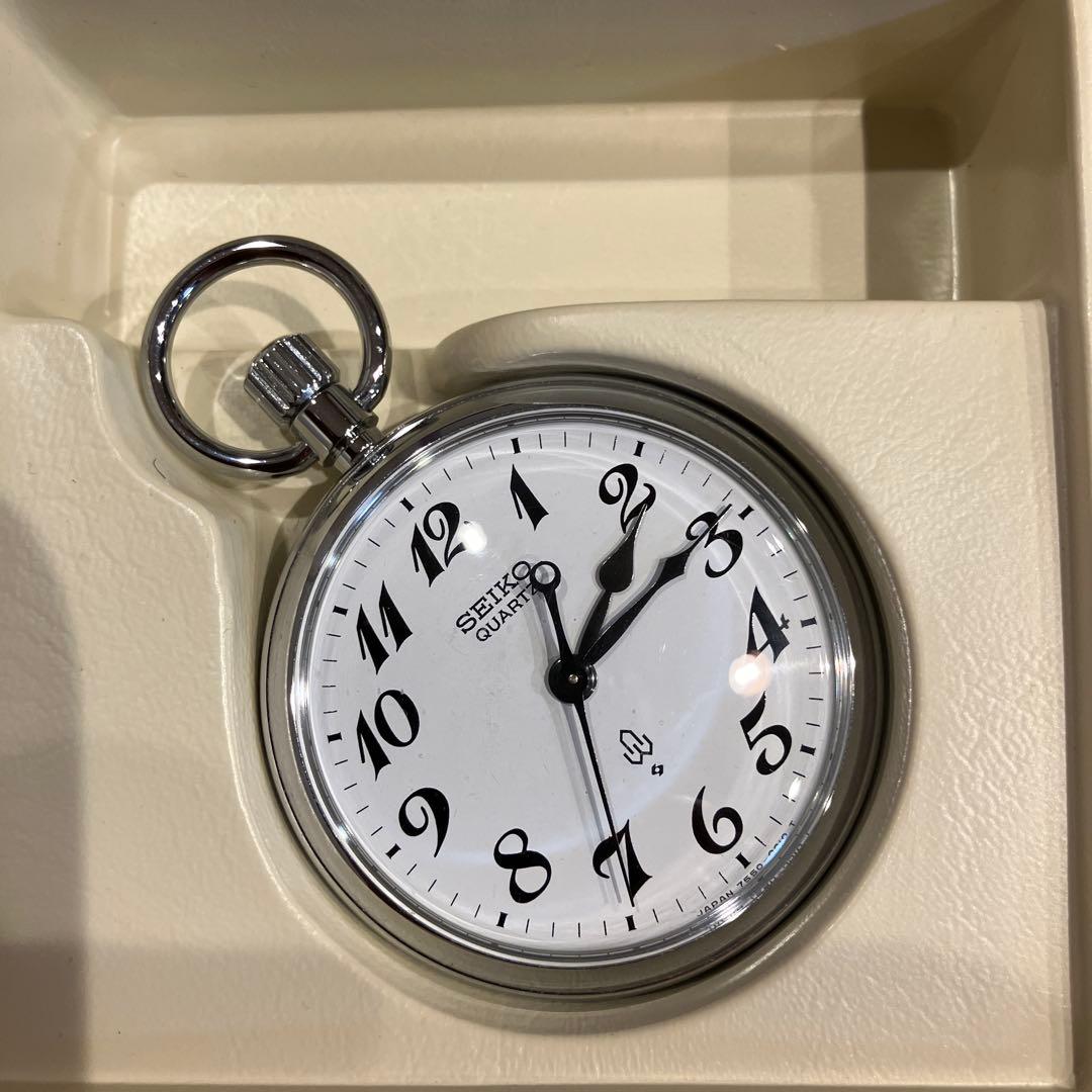SEIKO 鉄道時計 7550(QHV) シルバー　稼動品