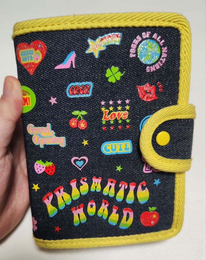 希少 平成レトロ　シール帳 手帳 バインダー デニム　ミラー付　CRUX　当時品