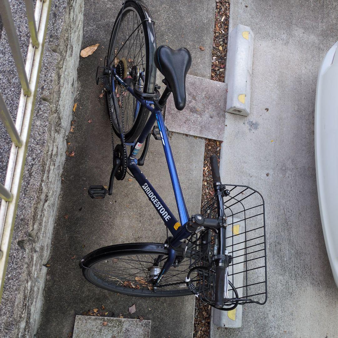 ブリヂストン シティサイクル 青 前バスケット付き