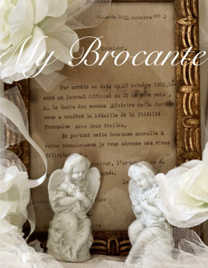 アンティーク雑貨 Old lovely small angels 2set