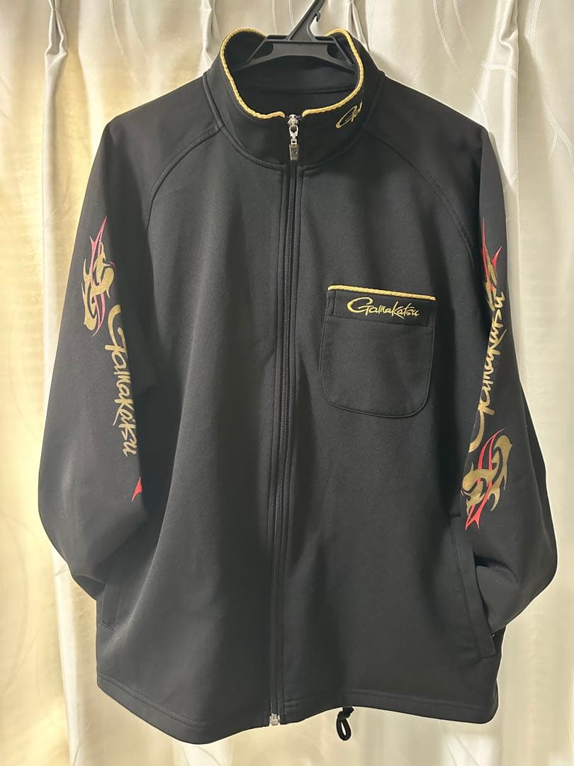 【適品】がまかつ ジャージ スーツ LL（XL）ブラック　GM-3324