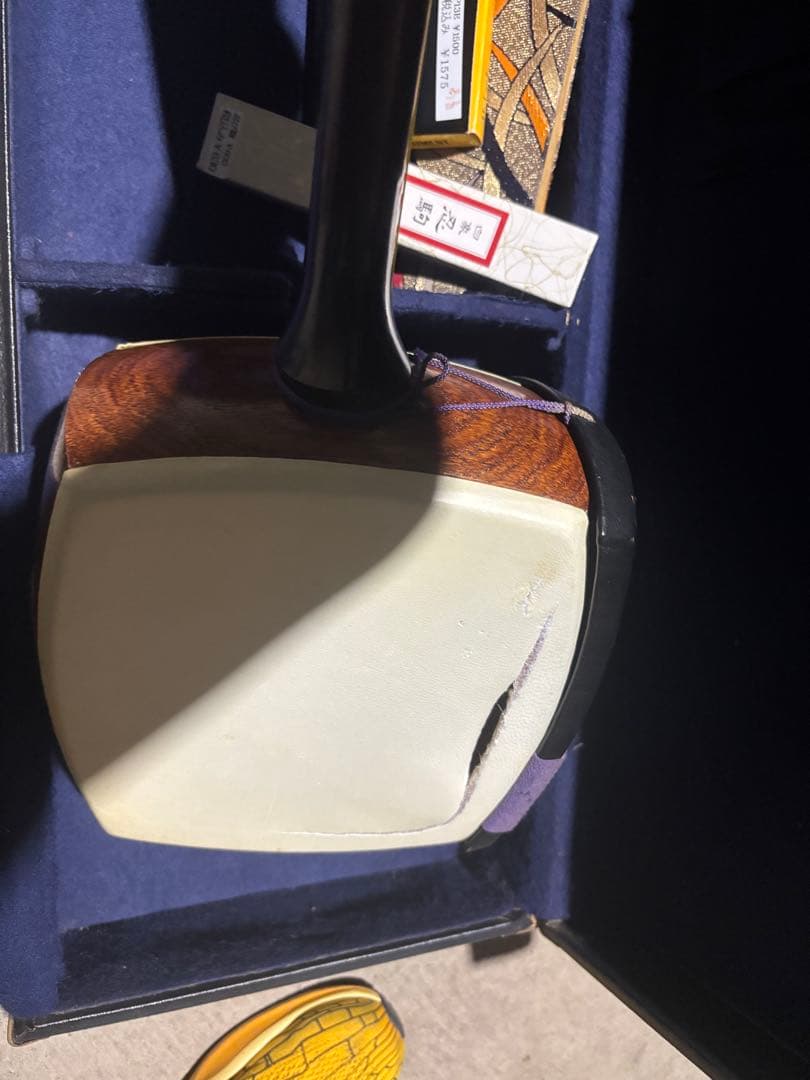 三味線本体 背面亀裂あり 専用ケース付き