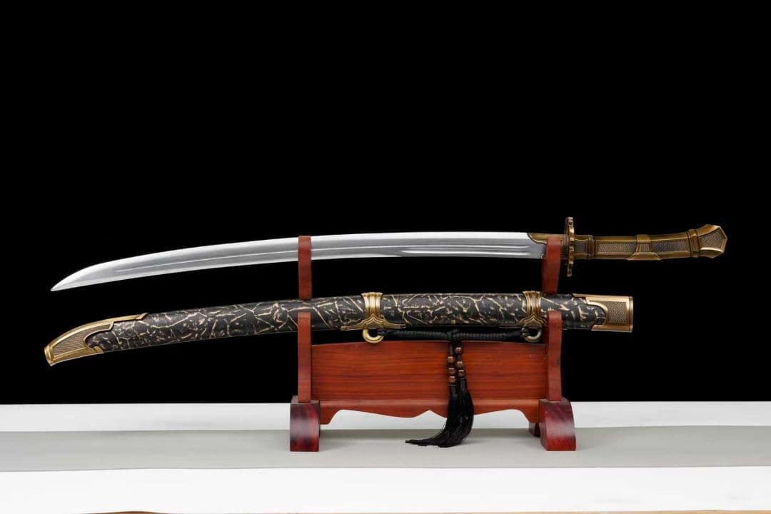 【戦術青刀】古兵器 武具 刀装具 日本刀　模造刀 居合刀 武士道 鑑賞用 清腰刀