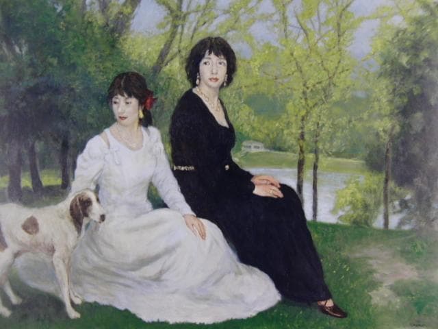 松井叔生　「新緑・悠久のドナウ河」、希少画集より、状態良好、新品高級額装付