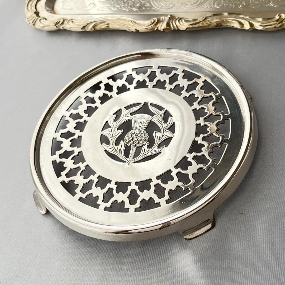 【英国】 アールデコ アザミのティーセンター 13 cm ティーポット敷