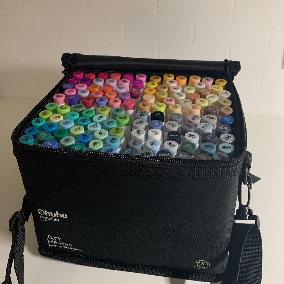 ohuhu コピック アルコールマーカー 筆ペン セット 120色
