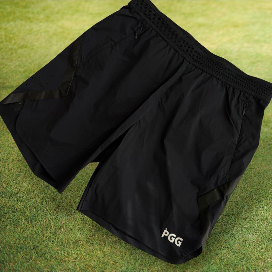 美品　現行モデル　パーリーゲイツ　PGG ハーフパンツ　短パン　濃紺　黒　5 L