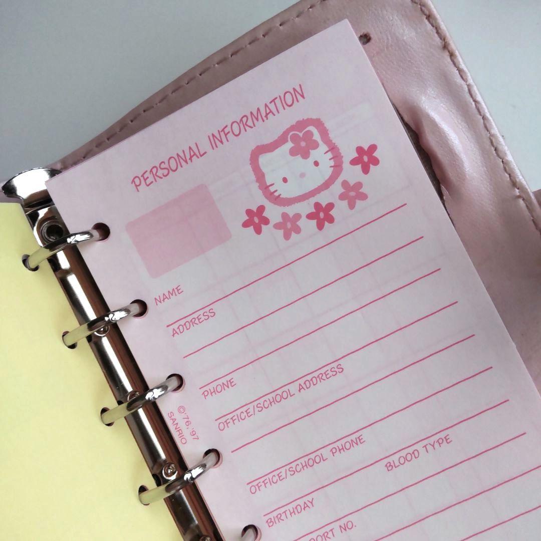 【当時物 希少】ハローキティ キルティング 手帳 ピンク サンリオ 1997年