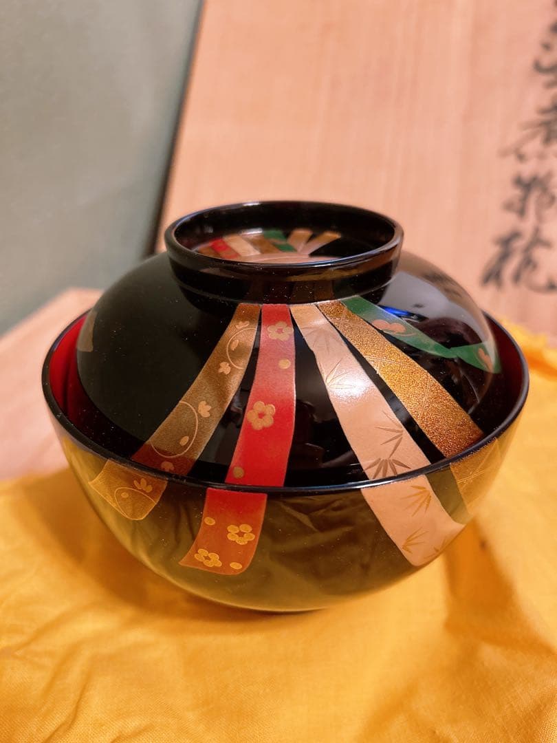 高級輪島塗　熨斗蒔絵　煮物椀五客