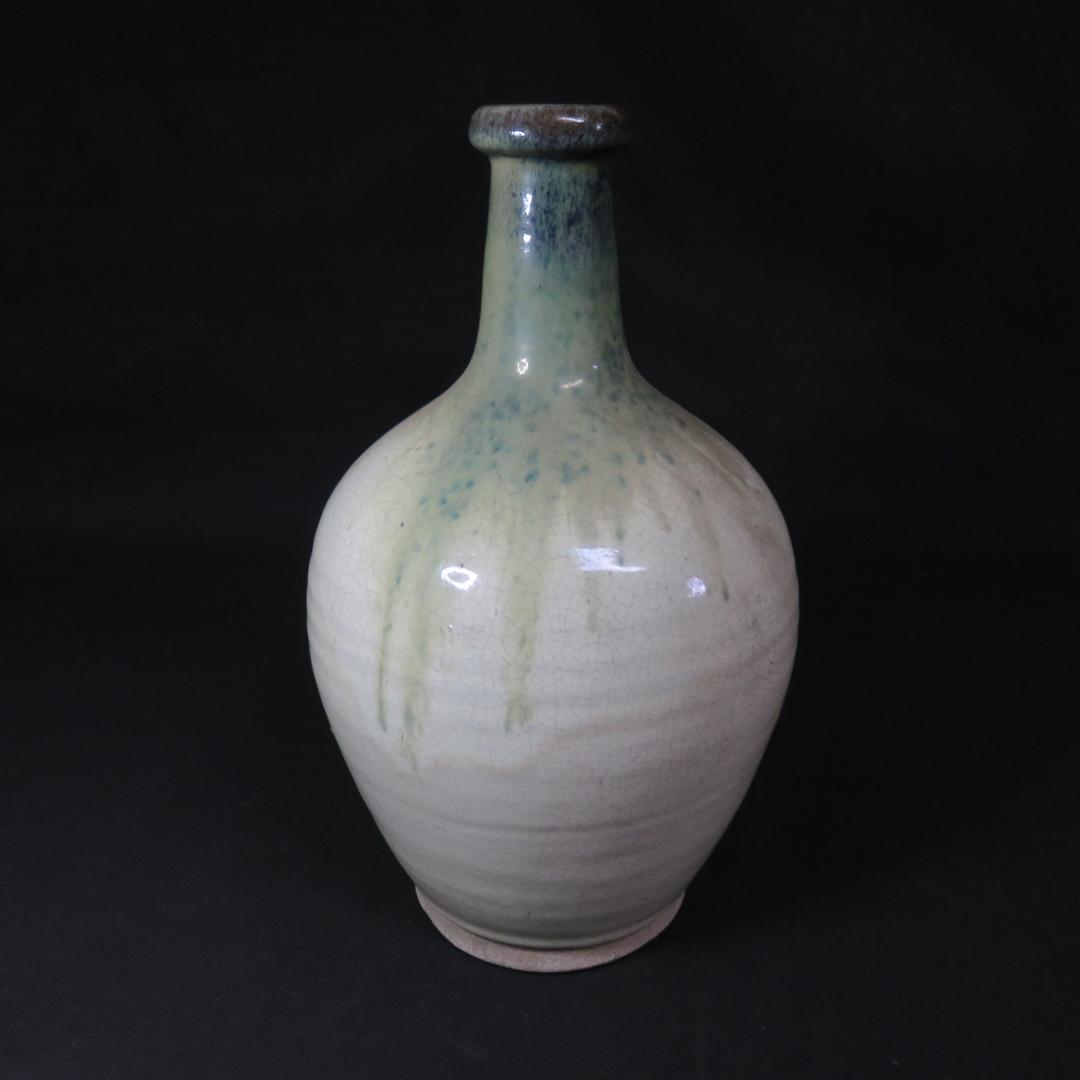 大徳利 笠間 益子 民藝 時代物 フラワーベース 花器 流釉