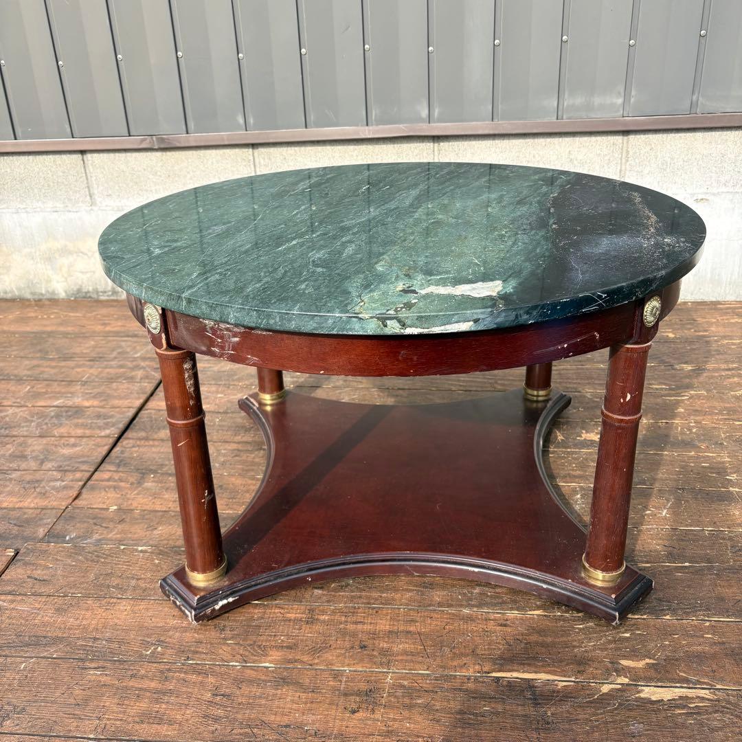 北欧レトロ 大理石天板 ローテーブル 円形テーブル クラシック家具 アンティーク