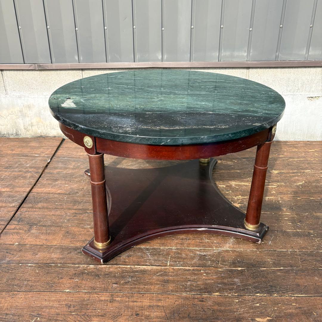 北欧レトロ 大理石天板 ローテーブル 円形テーブル クラシック家具 アンティーク