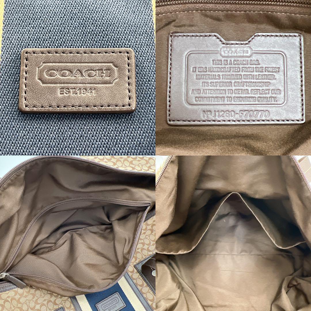 COACH コーチ ミニシグネチャー ストライプ ボストンバッグ F70770