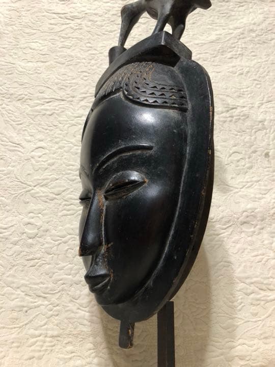 アフリカ コートジボアール バウレ族木彫仮面値引きしました
