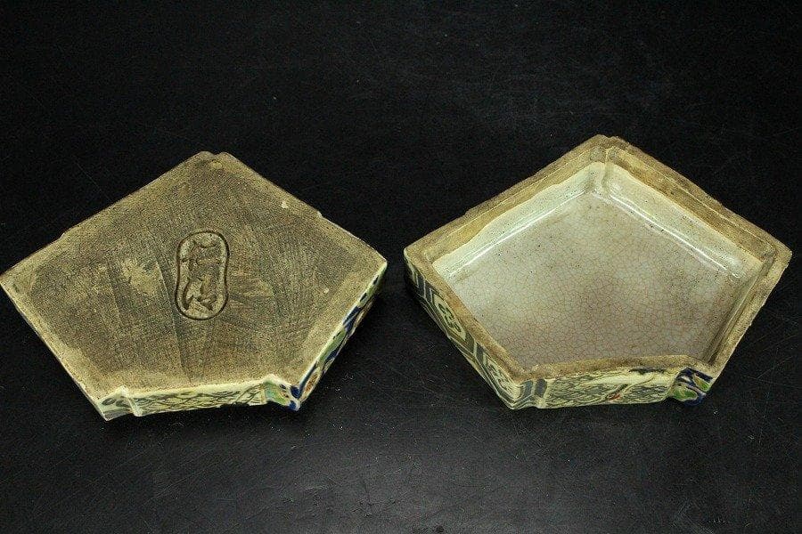古清水 香合 仁清 在印 10cmx7cm 時代 茶道具 旧家蔵出