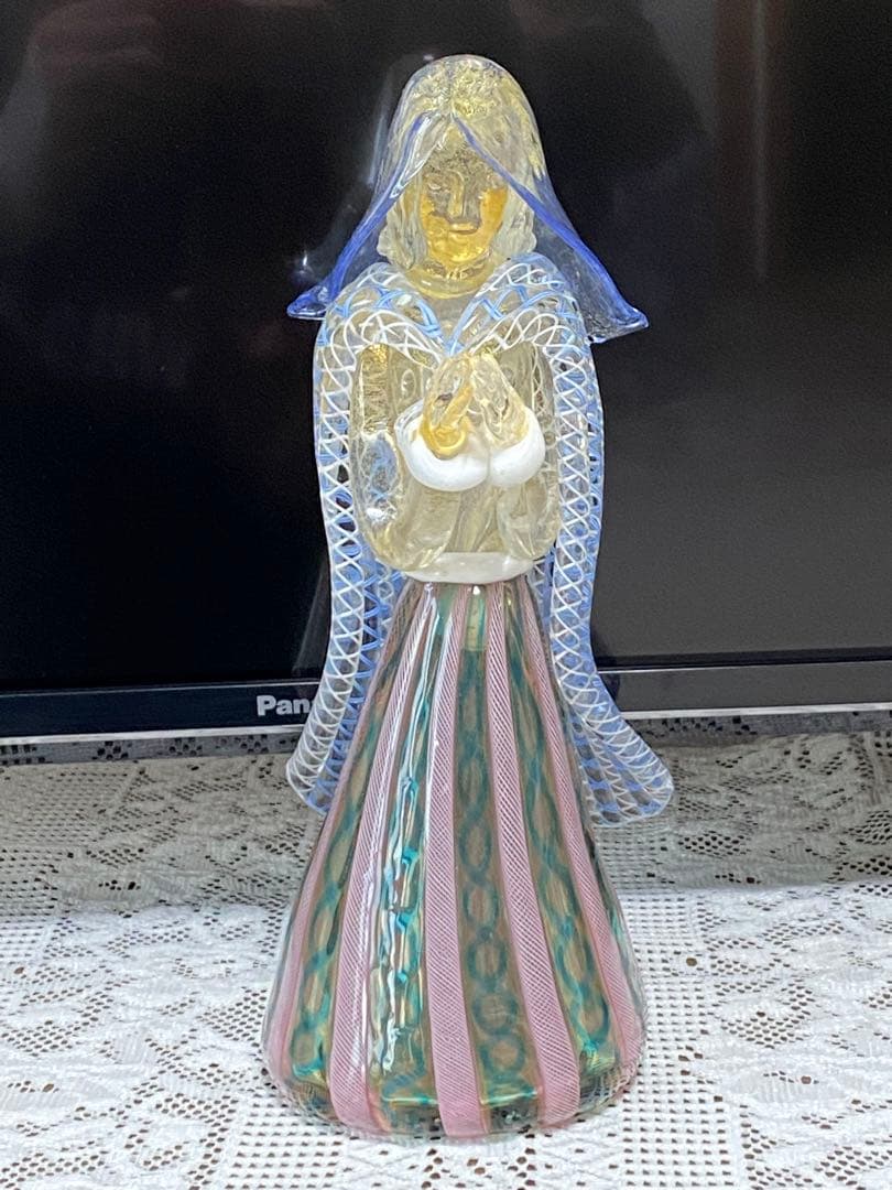 ♦️珍物レア物ムラーノ島 ムラーノグラス マリア像人形 イタリアベネチア骨董品