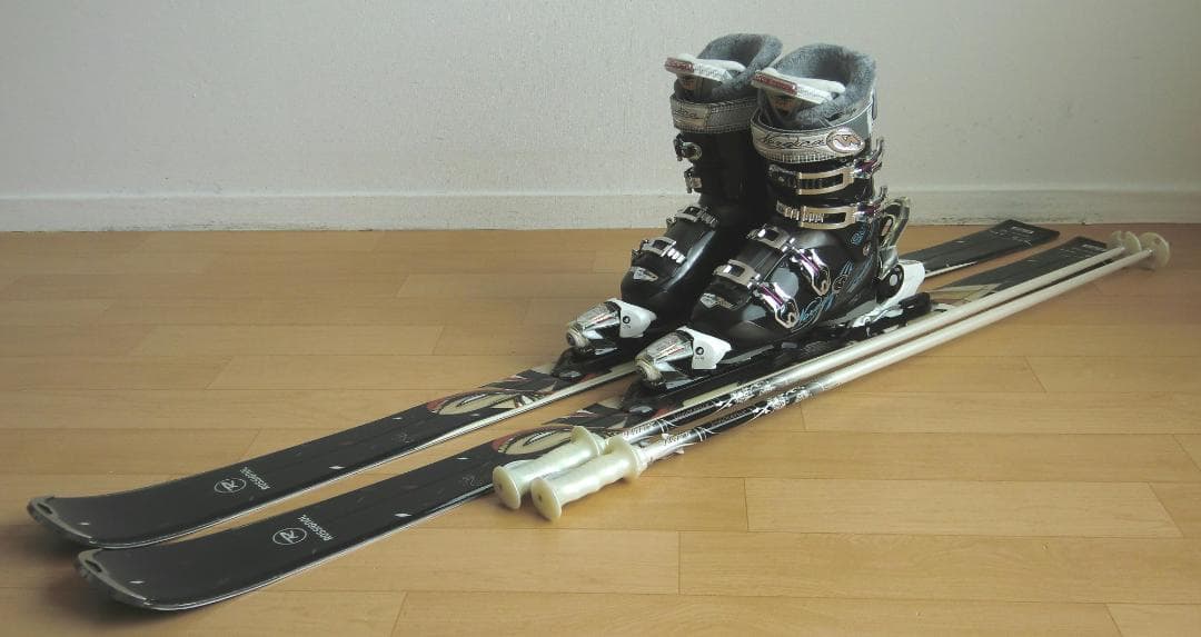 ■送料無料■ロシニョール■女性用スキーセット■板156靴25-25.5■メンテ■