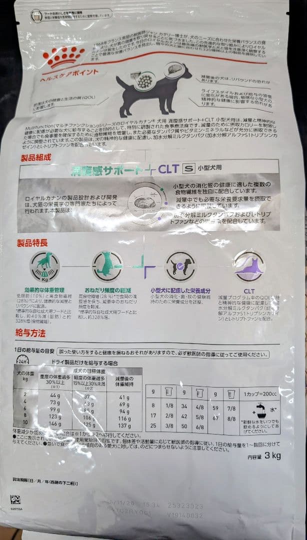 ロイヤルカナン 満腹感サポート＋CLT 小型犬用S 3kg