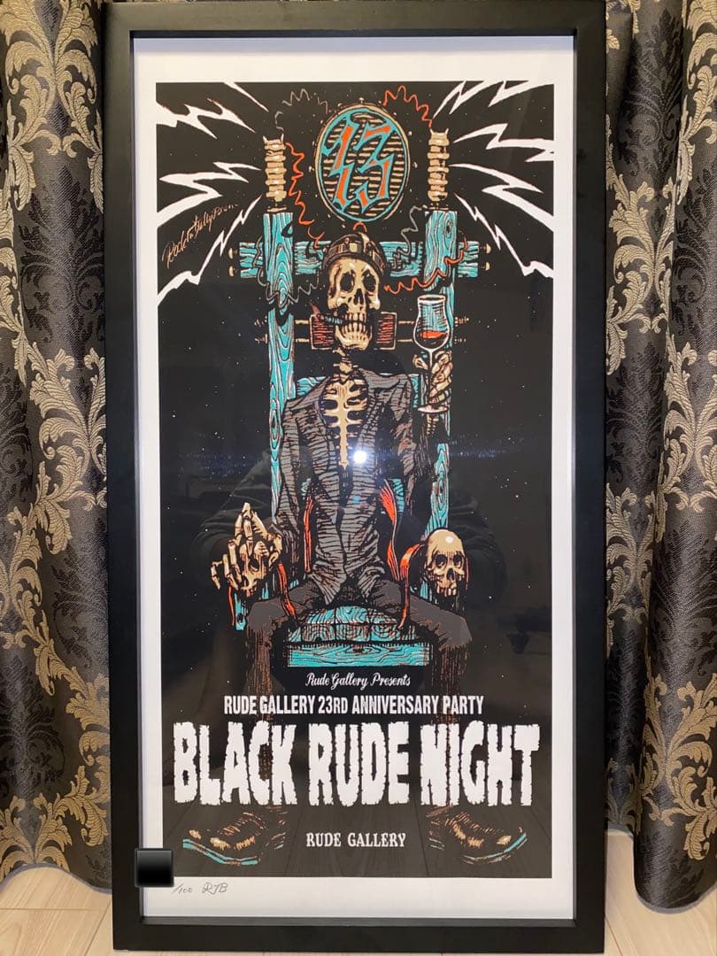 ロッキンジェリービーン　BLACK RUDE NIGHT ポスター額付き