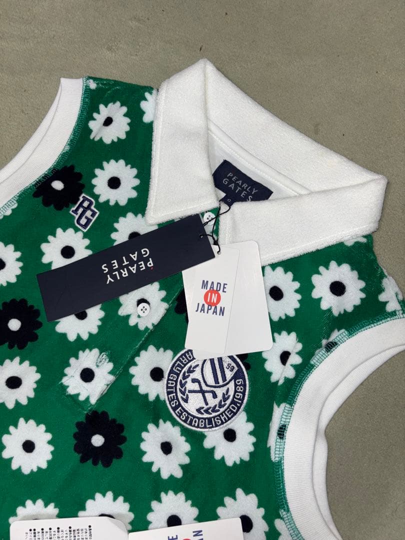 （新品）パーリーゲイツ、パイル地、花柄シリーズ、セットアップ、サイズ0