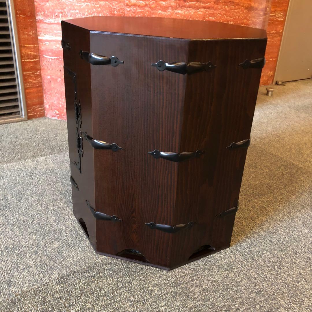 李朝 木 木工 時代物 八角箱 金具 李朝家具　収納箱韓国美術木製収納ボックス