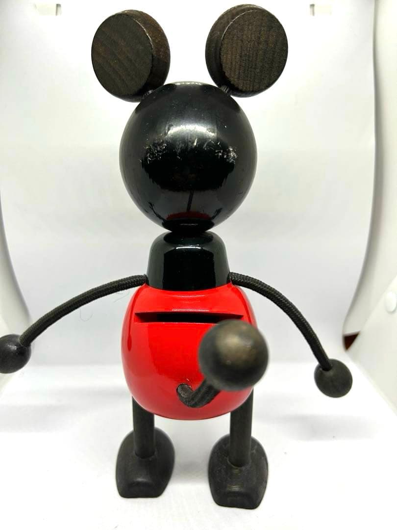 木製ミッキーマウスフィギュア　貯金箱　vilac ミッキーオブジェ