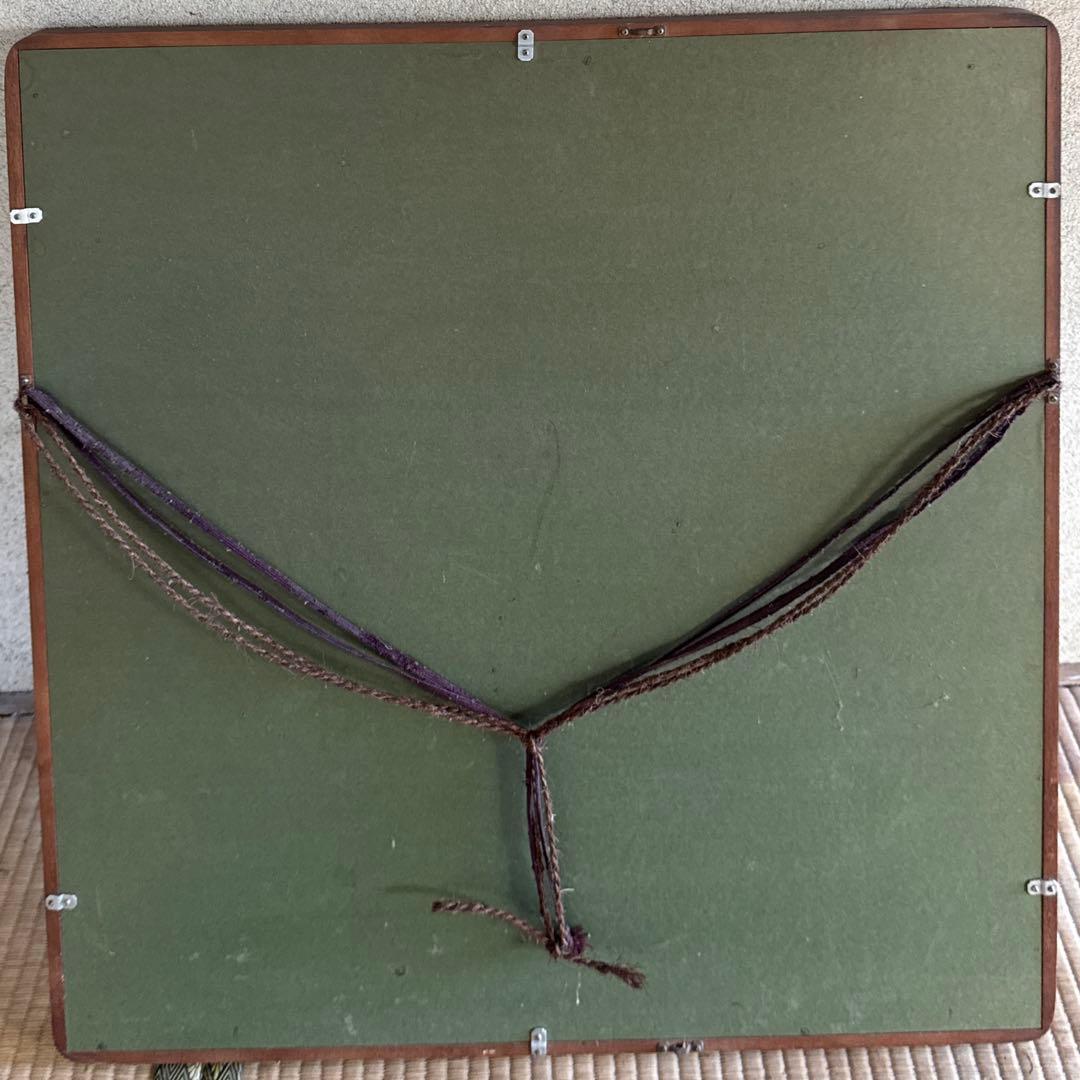 和風刺繍アート 赤い背景の箱掛け壁画飾り掛け絵純手作り刺繍