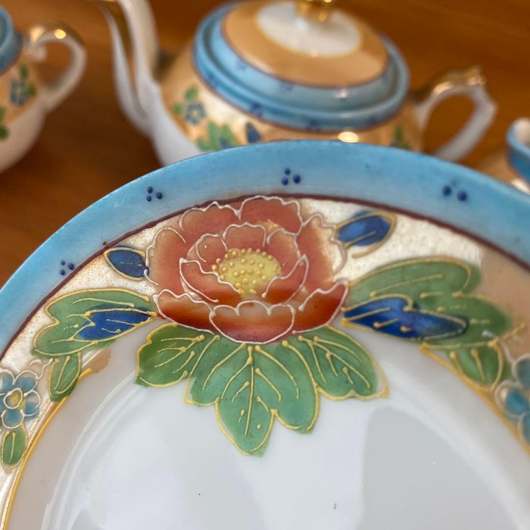 オールドジャパン　英国里帰り　ラスター彩　盛り上げ　チルドレンズ　ティーセット