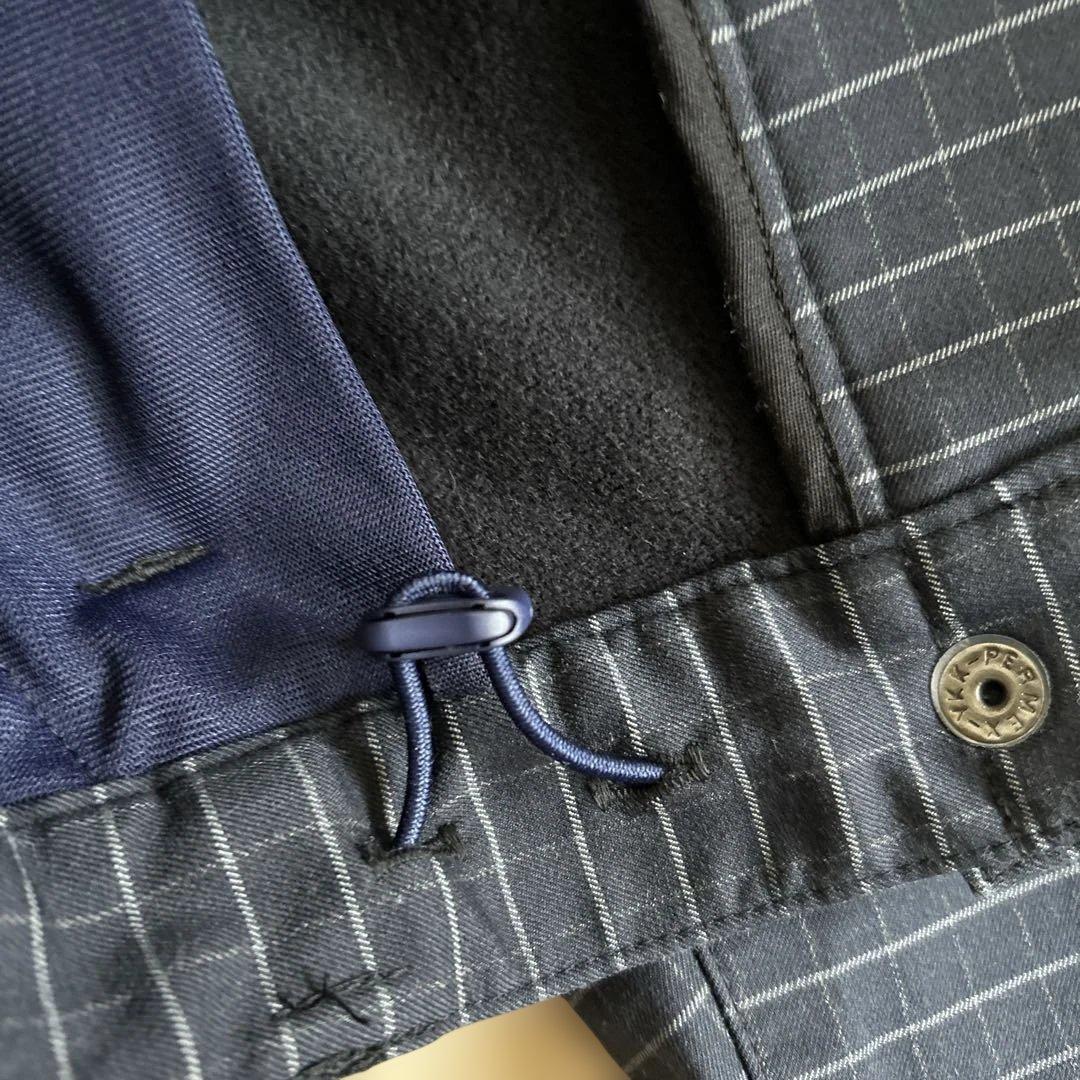 パーリーゲイツ　ネイビー チェック パンツ PGのロゴ