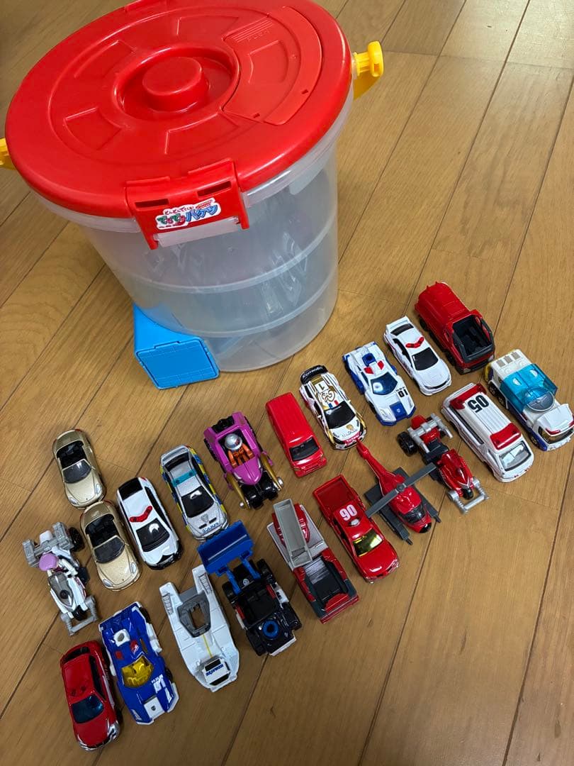 ミニカーセット 21台 収納バケツ付き