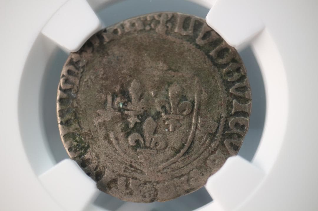 稀少 500年以上前のアンティーク 1498年-1515年 銀貨 鑑定品